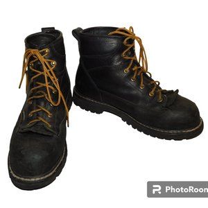 Georgia Boots Waterproof Lace Up Work Boots Size 10M 6" Low Heel Logger